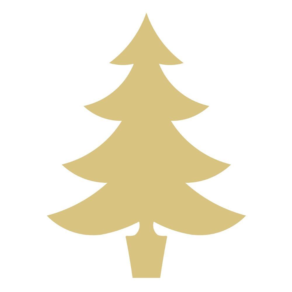 Basic Shape Tree MDF Cutout Evergreen Silhouette Style 8 - Unfinished For DIY