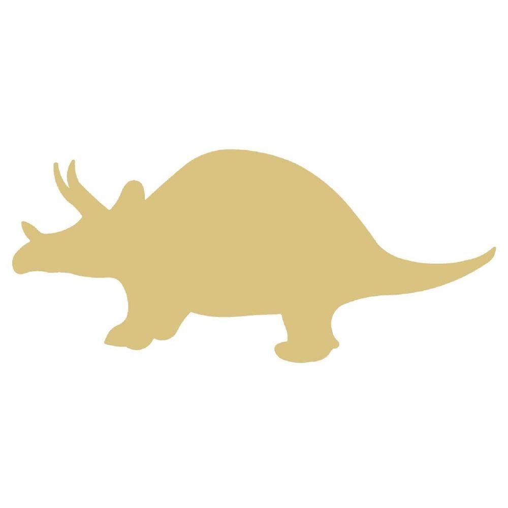 Basic Shape Triceratops MDF Cutout Dinosaur Silhouette - Unfinished For DIY