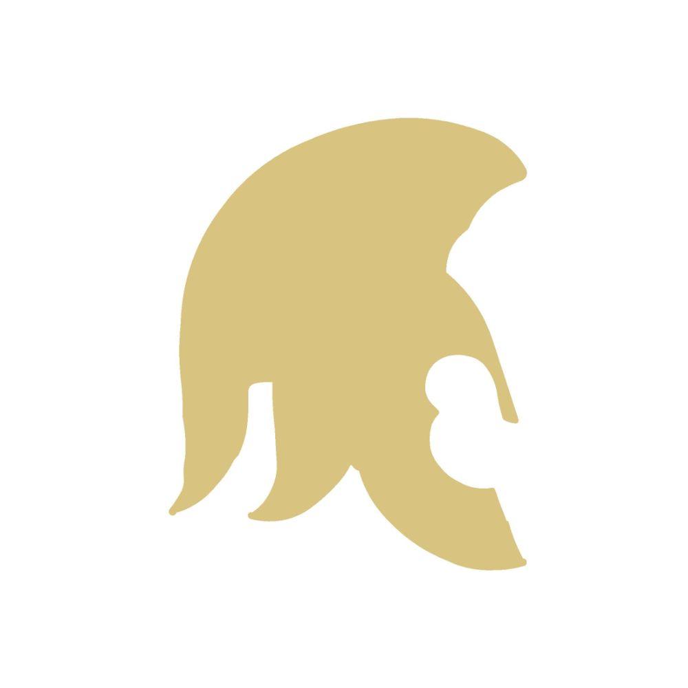 Basic Shape Helmet MDF Cutout Trojan Helmet Silhouette - Unfinished For DIY