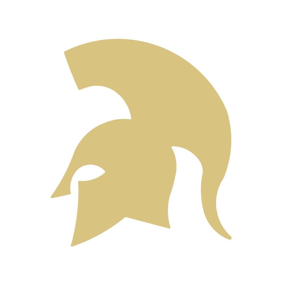 Basic Shape Trojan Helmet MDF Cutout Silhouette Style 2 - Unfinished For DIY