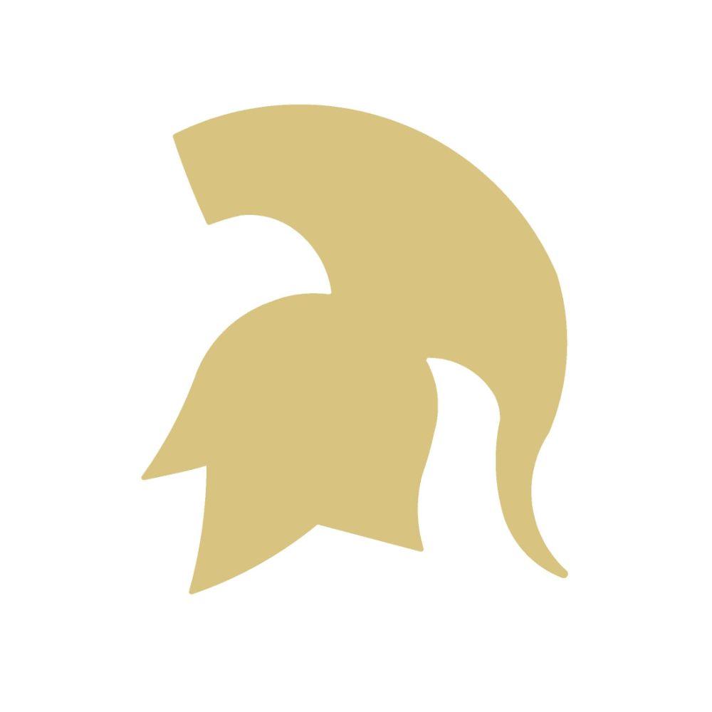 Basic Shape Trojan Helmet MDF Cutout Silhouette Style 3 - Unfinished For DIY