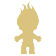Basic Shape Troll MDF Cutout With Flame Hair Silhouette - Unfinished For DIY