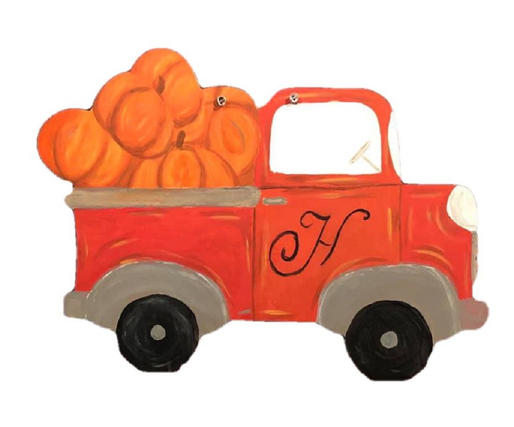 Basic Shape Truck MDF Cutout With Hearts - Unfinished For DIY