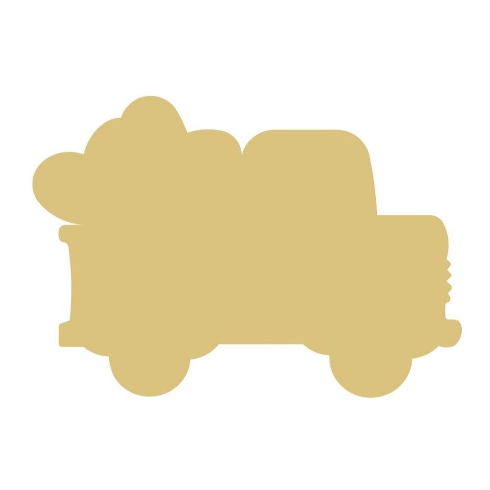 Basic Shape Truck MDF Cutout With Hearts - Unfinished For DIY