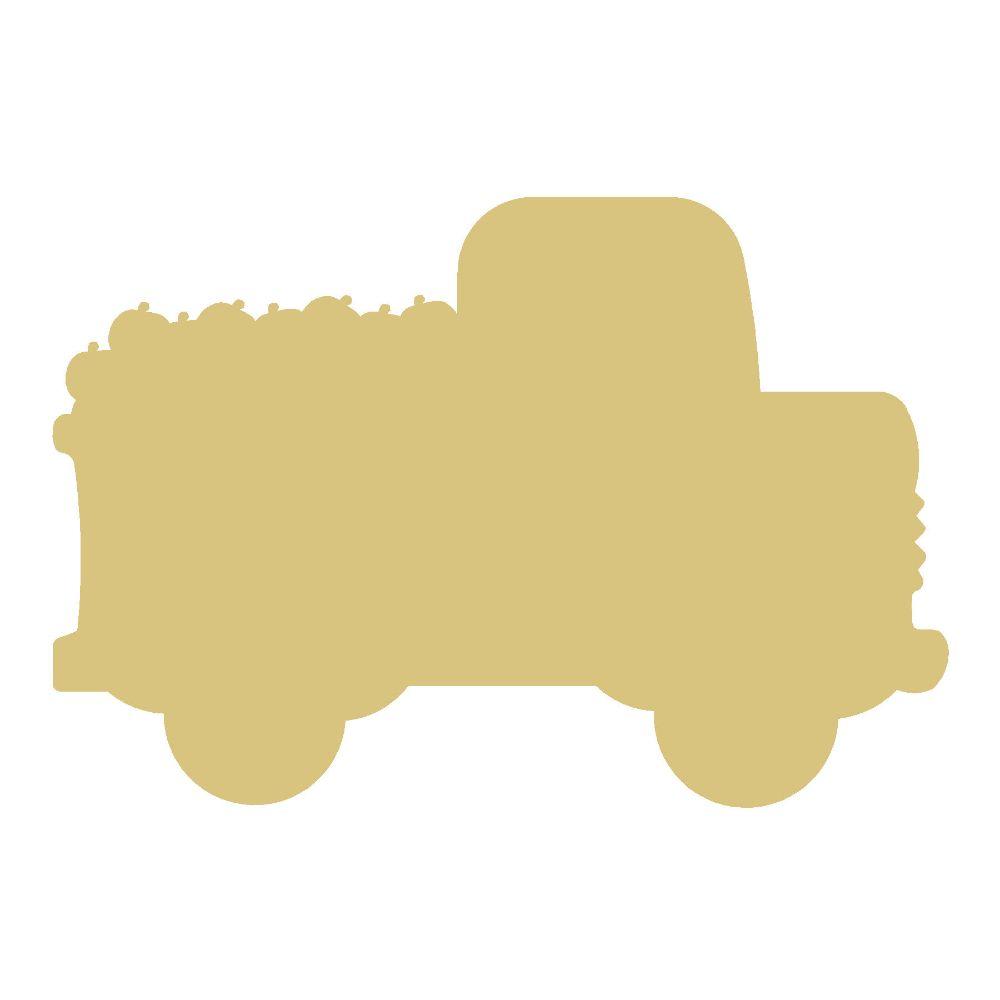 Basic Shape Truck MDF Cutout With Pumpkins - Unfinished For DIY