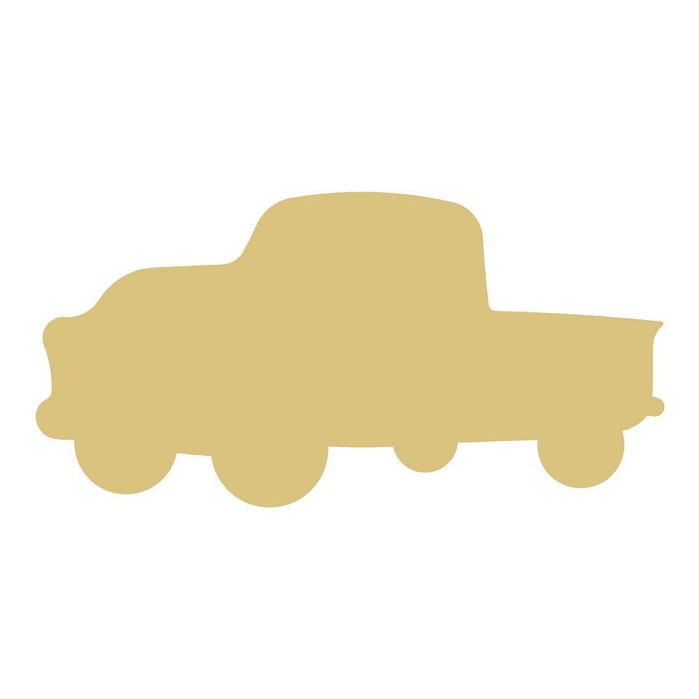 Basic Shape Truck MDF Cutout Vintage Silhouette - Unfinished For DIY