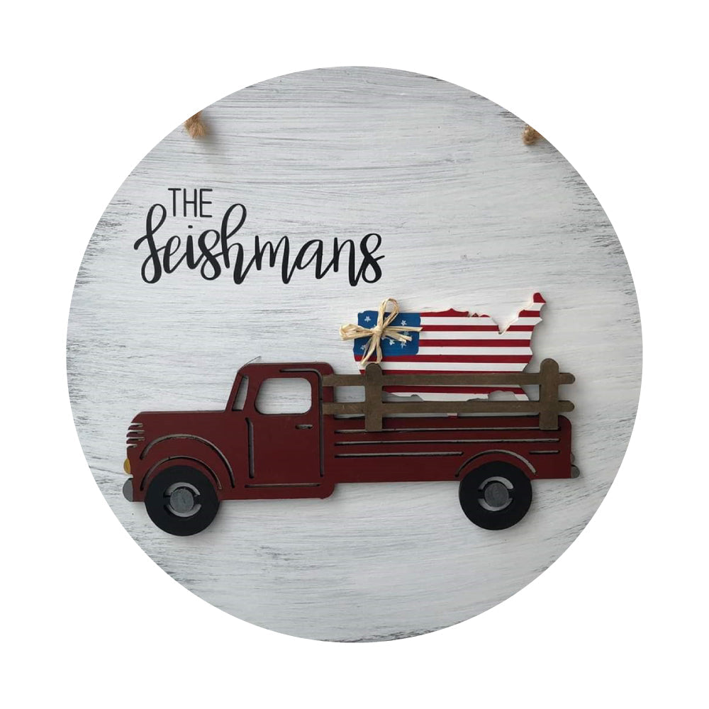 3D Interchangeable MDF Cutout Vintage Pickup Truck - Unfinished For DIY
