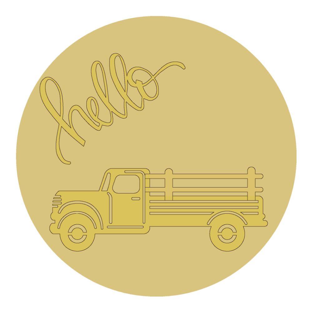 3D Interchangeable MDF Cutout Hello Truck - Unfinished For DIY