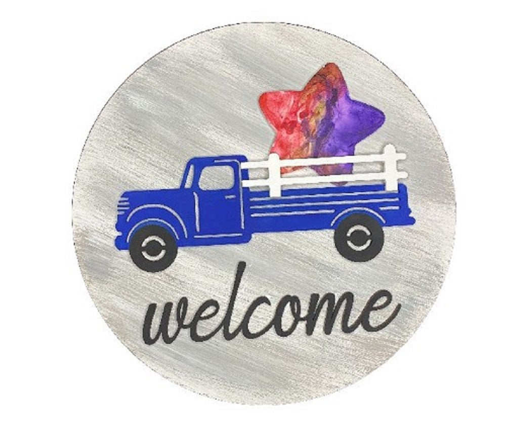 3D Interchangeable MDF Cutout Welcome Truck - Unfinished For DIY