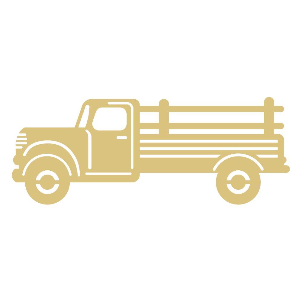 Basic Shape Vintage Farm Truck MDF Cutout - Unfinished For DIY