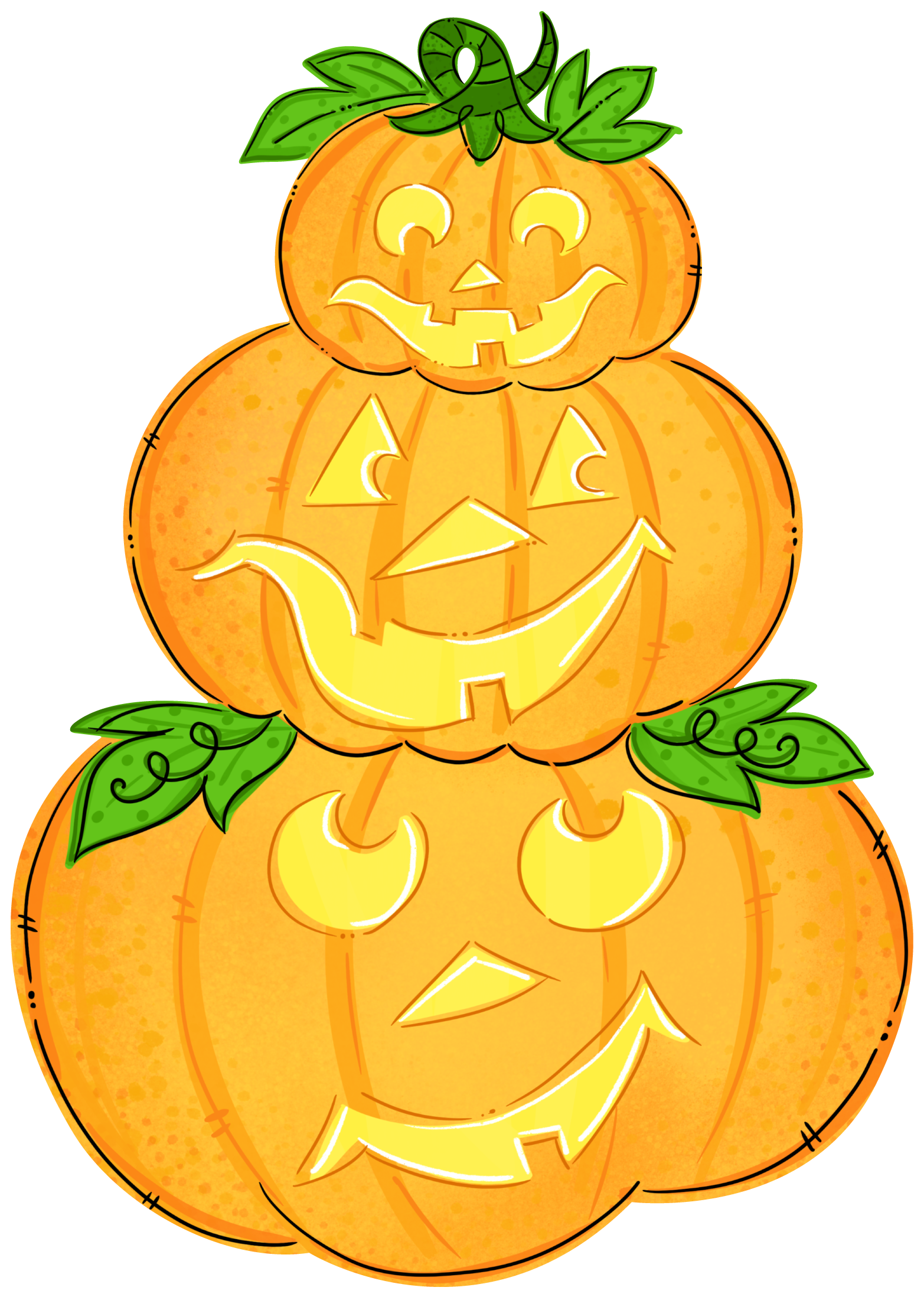 TOM TOM & CO STACKED JACK O LANTERNS