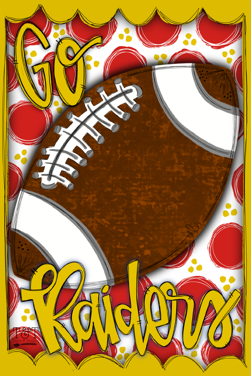 T&T SIGNS & DESIGNS RED GO RAIDERS FOOTBALL