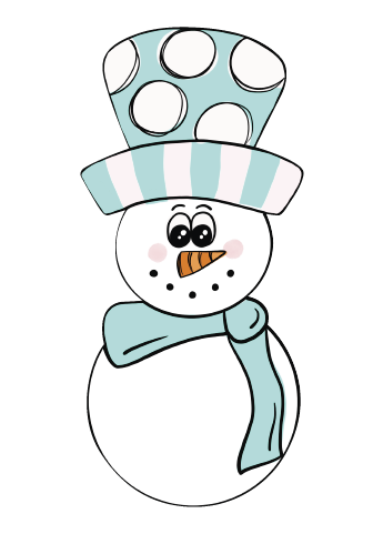 T&T SIGNS & DESIGNS SNOWMAN WITH BLUE HAT AND SCARF