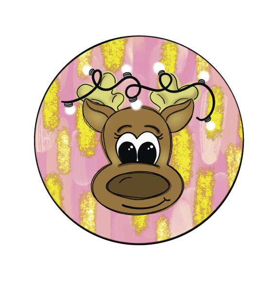 T&T SIGNS & DESIGNS PINK REINDEER WITH LIGHTS