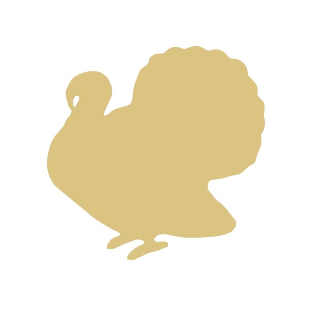 Basic Shape Turkey MDF Cutout Thanksgiving Silhouette Style 1 - Unfinished For DIY