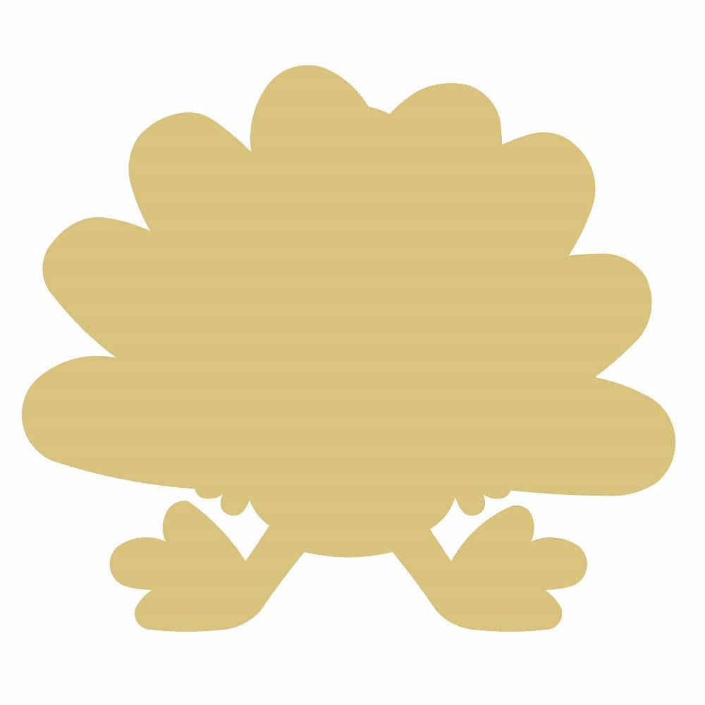 Basic Shape Turkey MDF Cutout Thanksgiving Silhouette Style 10 - Unfinished For DIY