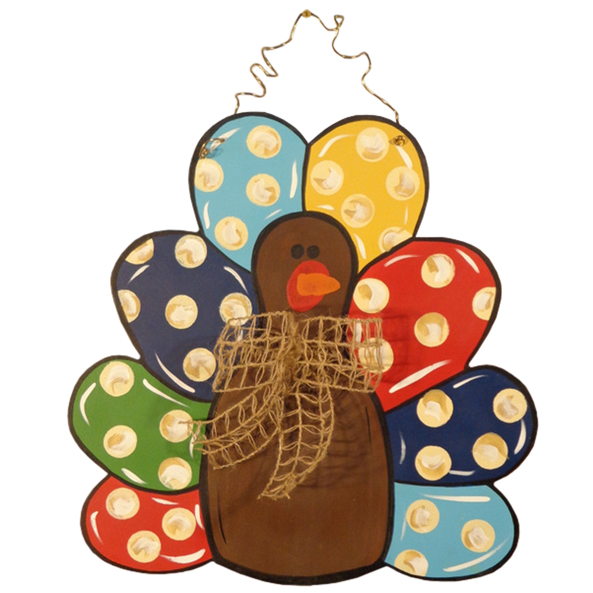 Basic Shape Turkey MDF Cutout With Feathers Silhouette - Unfinished For DIY