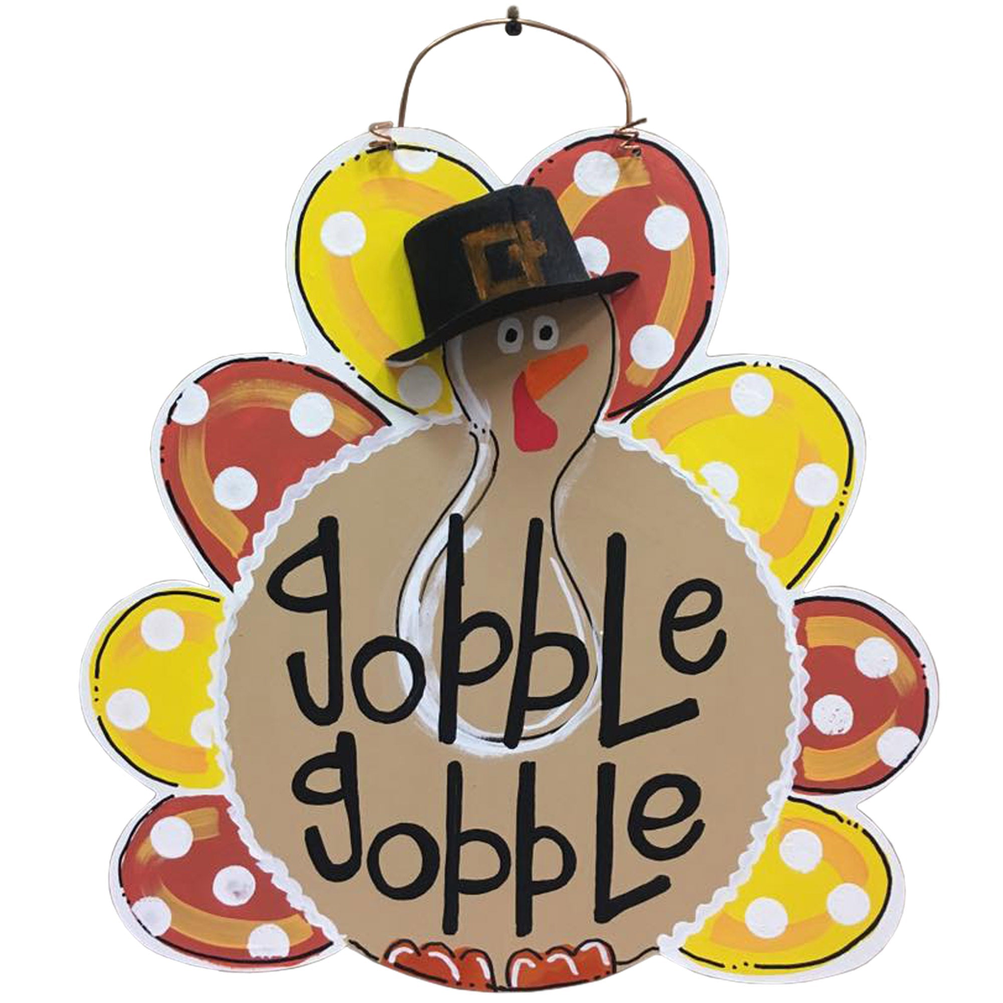 Basic Shape Turkey MDF Cutout With Feathers Silhouette - Unfinished For DIY