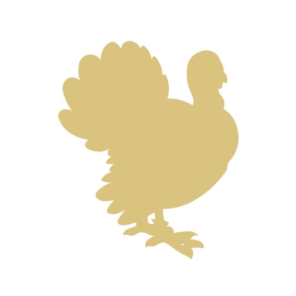 Basic Shape Turkey MDF Cutout Thanksgiving Silhouette Style 7 - Unfinished For DIY