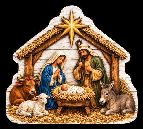 THE WOOD SHED NATIVITY SCENE