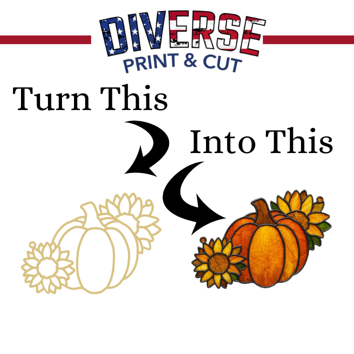 Pumpkin Unfinished Faux Stained-Glass Frame – Cute Pumpkin Design for DIY Arts & Crafts Suncatcher | No Sanding Required | 1/4" Smooth MDF Cutout | Laser Cut Window or Shelf Décor | Glass Filler Art, Resin & Crushed Glass Art Project