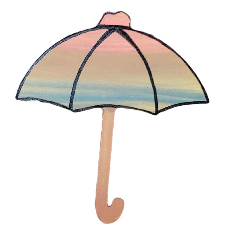Basic Shape Umbrella MDF Cutout Silhouette Style 2 - Unfinished For DIY