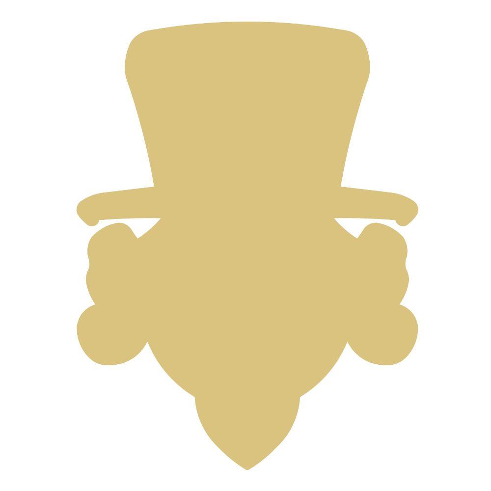 Basic Shape Uncle Sam MDF Cutout Patriotic Silhouette - Unfinished For DIY