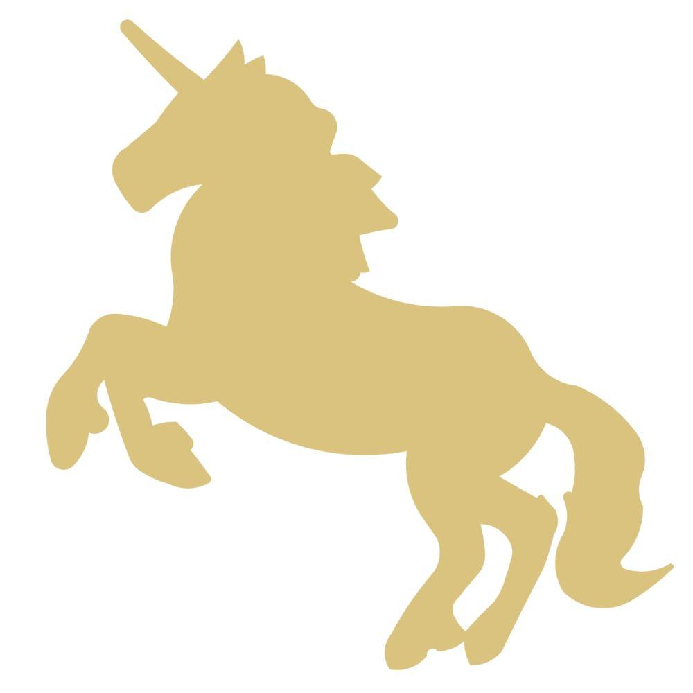 Basic Shape Unicorn MDF Cutout Silhouette - Unfinished For DIY