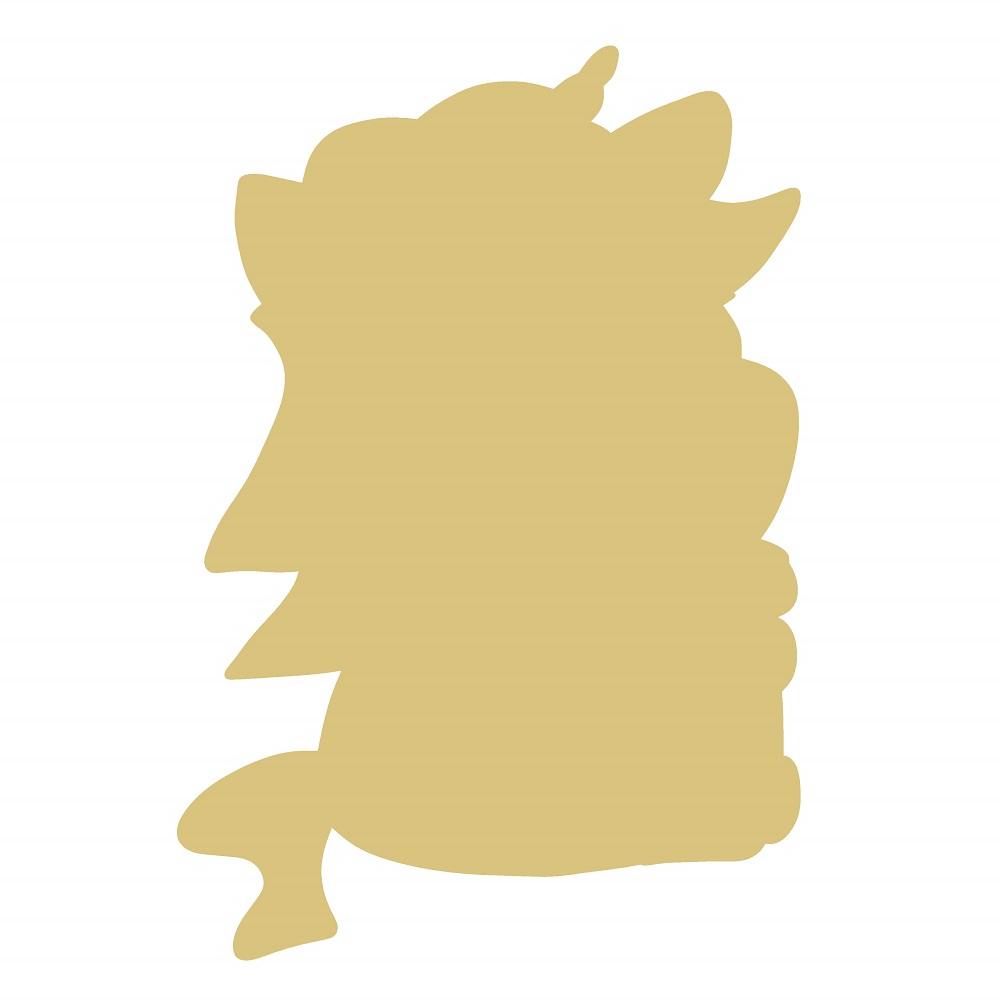 Basic Shape Unicorn MDF Cutout Sitting Drinking Magical - Unfinished For DIY