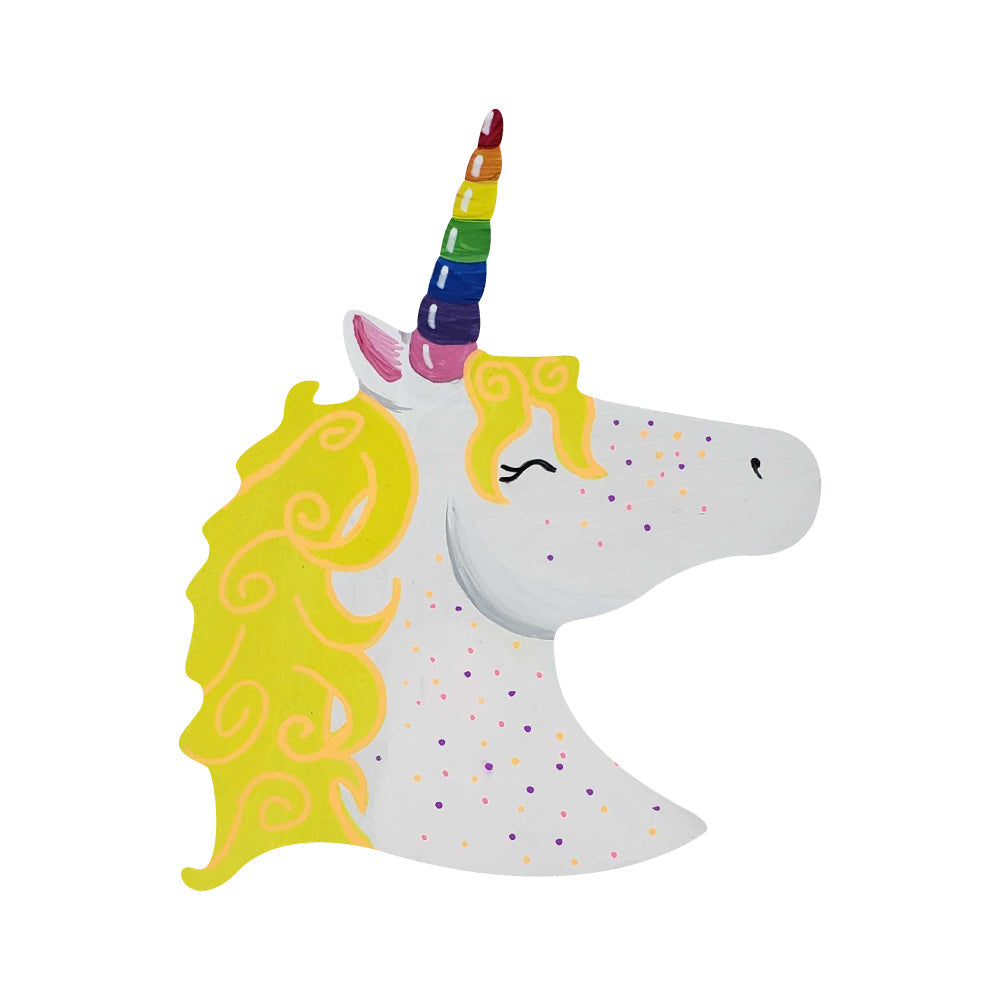 Basic Shape Unicorn Head MDF Cutout Silhouette Style 1 - Unfinished For DIY