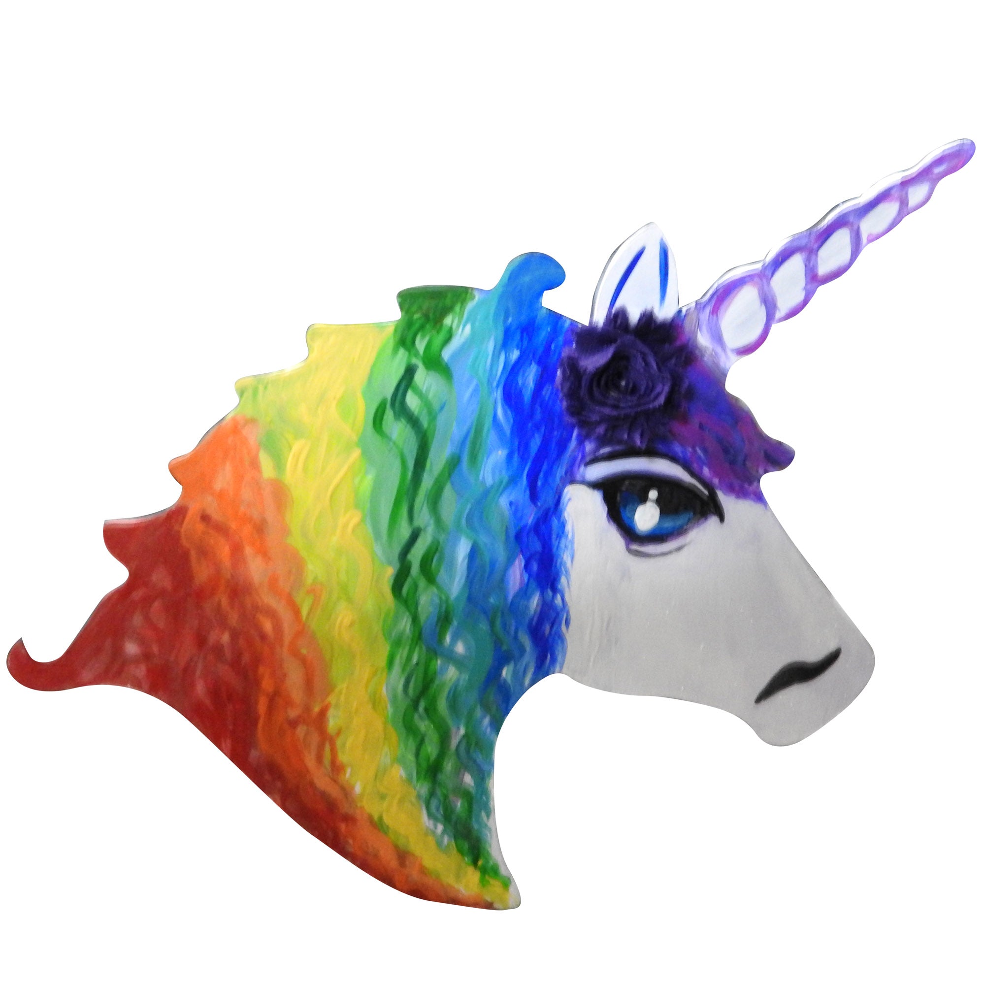 Basic Shape Unicorn Head MDF Cutout Silhouette Style 1 - Unfinished For DIY
