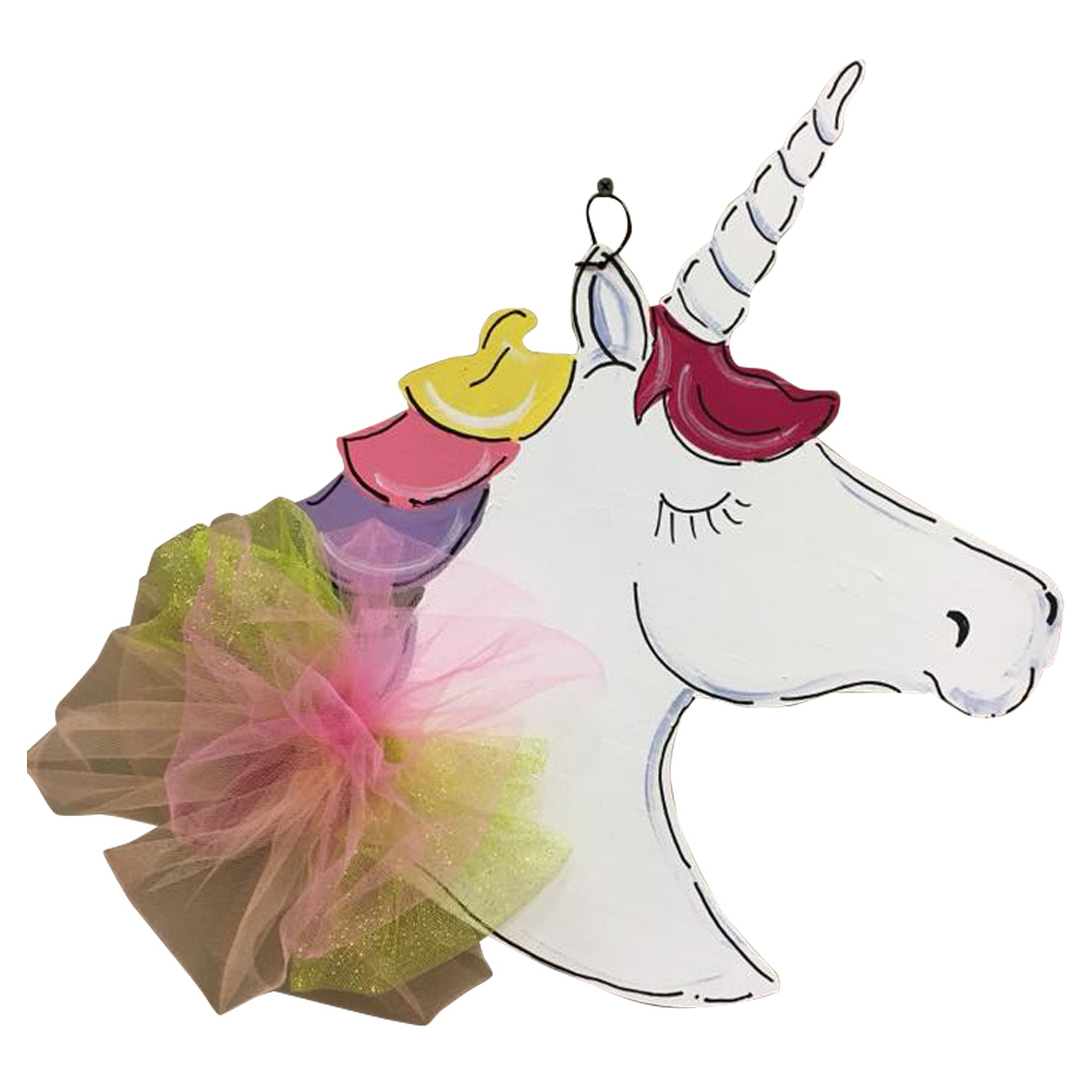 Basic Shape Unicorn Head MDF Cutout Silhouette Style 1 - Unfinished For DIY