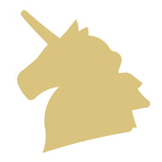 Basic Shape Unicorn Head MDF Cutout Silhouette Style 2 - Unfinished For DIY