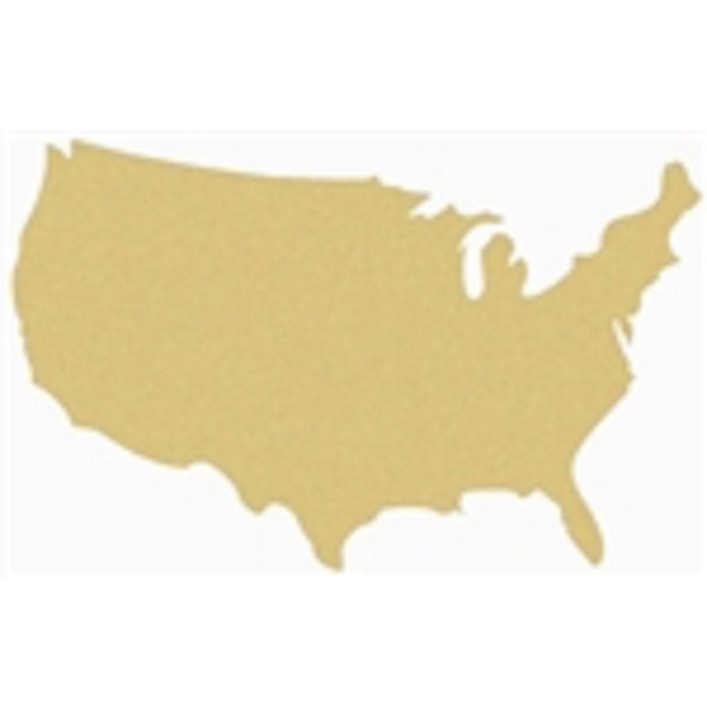 Basic Shape United States MDF Cutout Map Silhouette - Unfinished For DIY