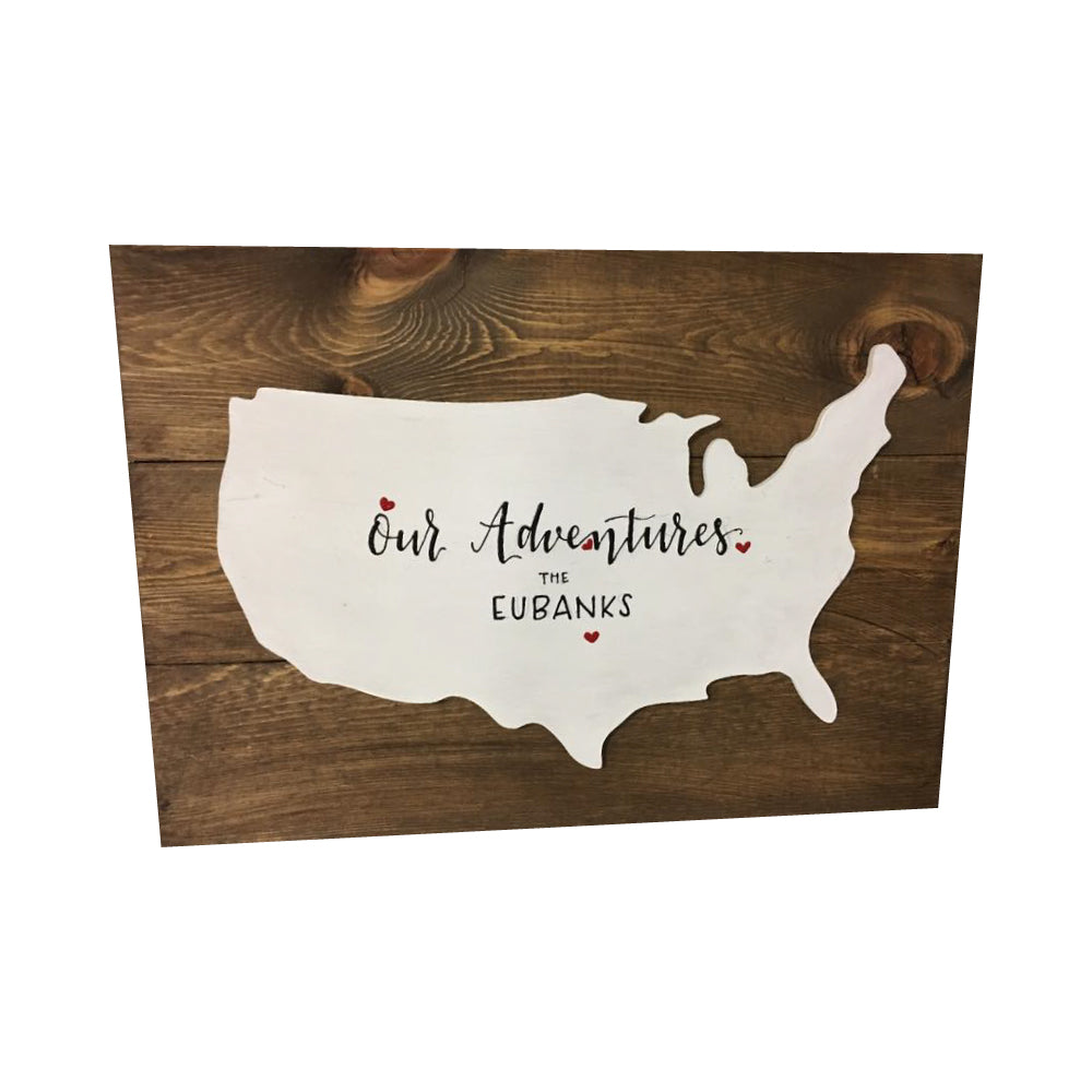 Basic Shape United States MDF Cutout Map Silhouette - Unfinished For DIY