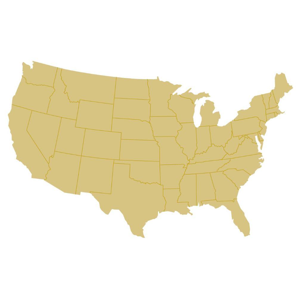 Basic Shape United States Map MDF Cutout Silhouette - Unfinished For DIY