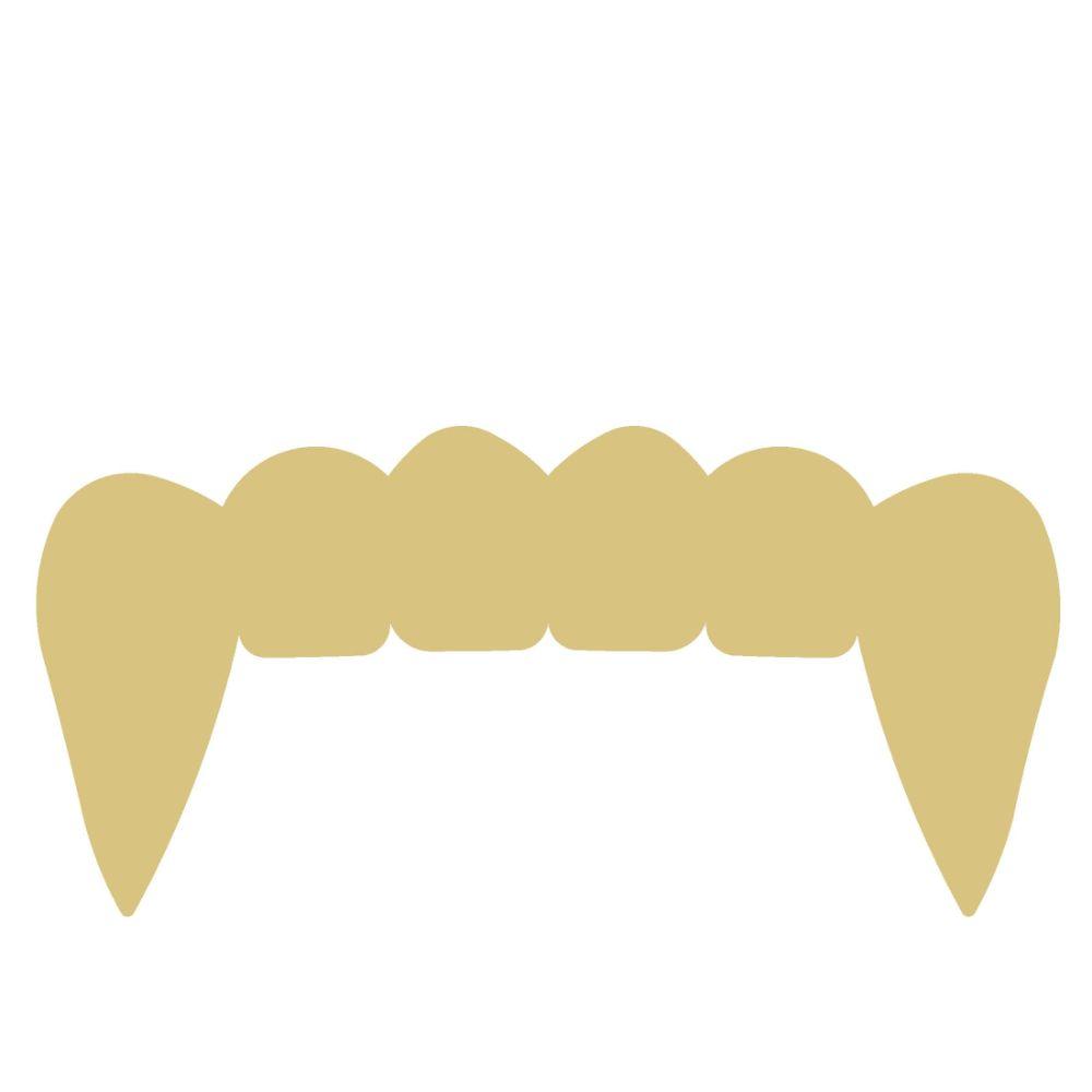 Basic Shape Vampire Fangs MDF Cutout Silhouette - Unfinished For DIY