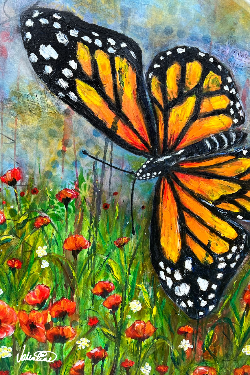 VALENTINE FINE ART BUTTERFLY IN FLOWER FIELD