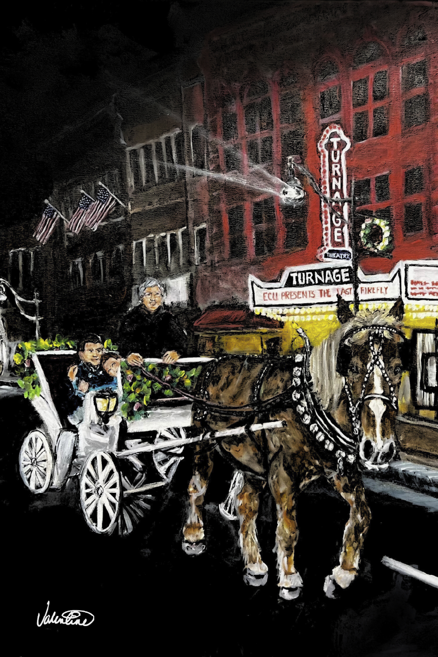 VALENTINE FINE ART HORSE DRAWN CARRIAGE