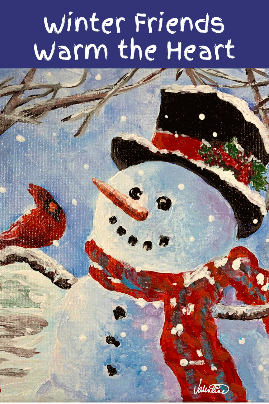 VALENTINE FINE ART WINTER FRIENDS WARM THE HEART