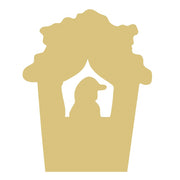 Basic Shape House MDF Cutout Village Silhouette With Bird In Window - Unfinished For DIY