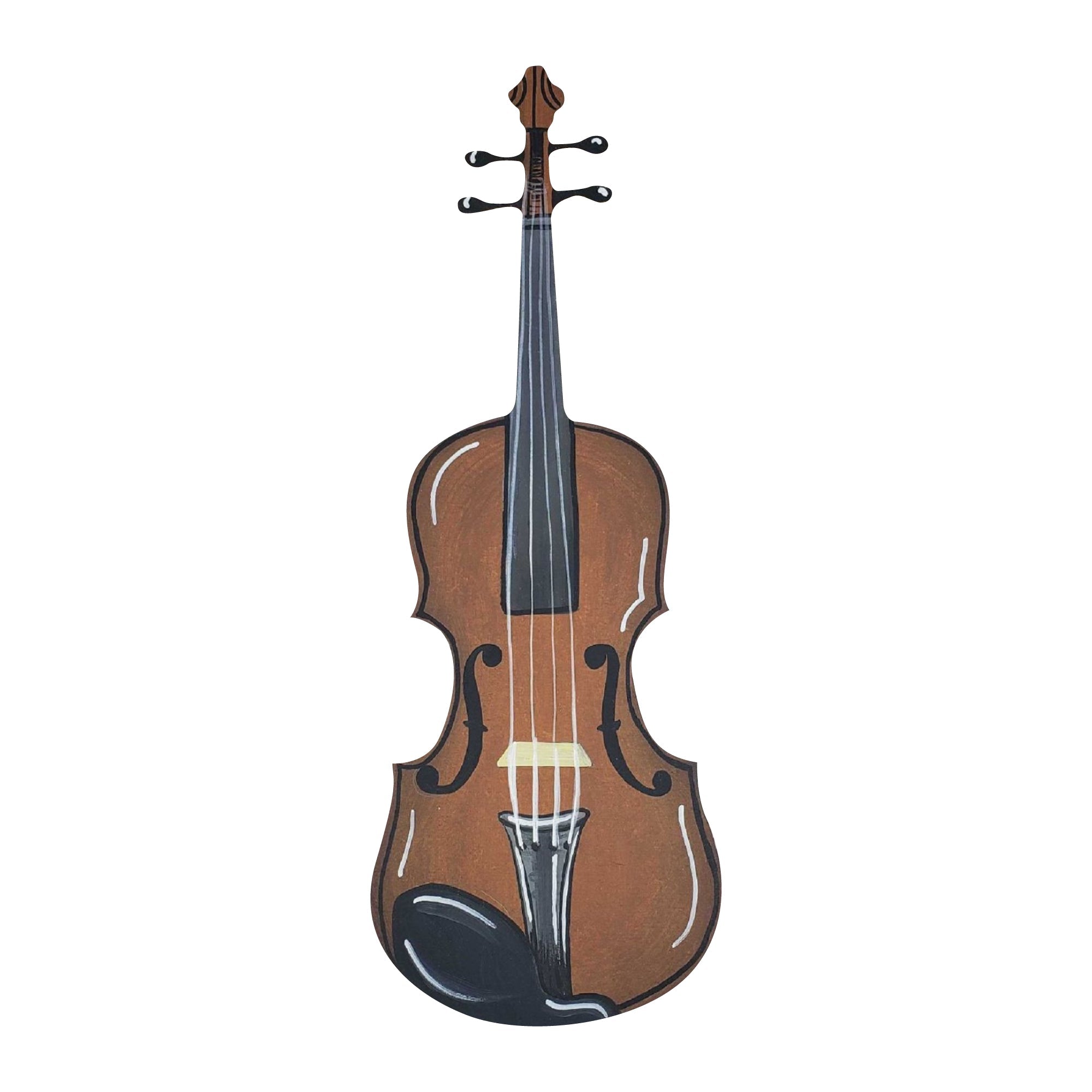 Basic Shape Violin MDF Cutout Silhouette Style 1 - Unfinished For DIY