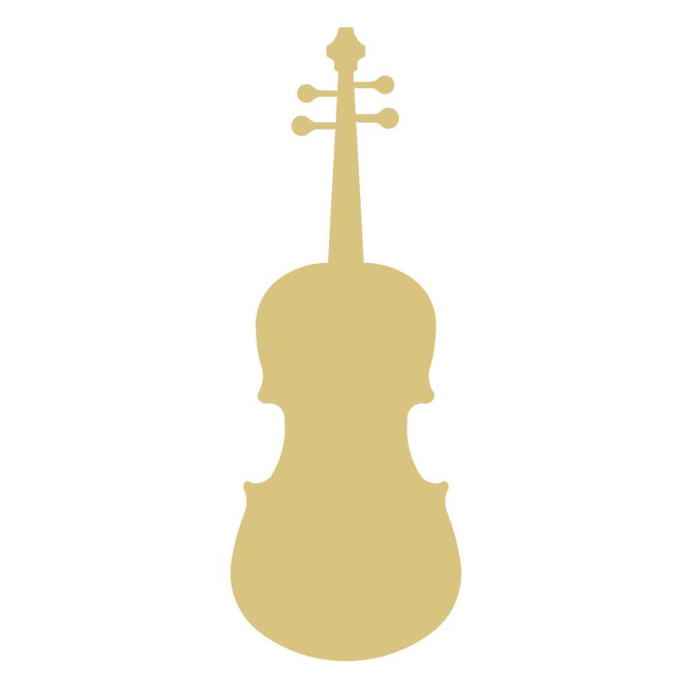 Basic Shape Violin MDF Cutout Silhouette Style 1 - Unfinished For DIY