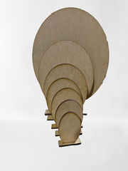 Basic Shape Oval MDF Cutout Vertical Stack Of Oval Cutouts - Unfinished For DIY