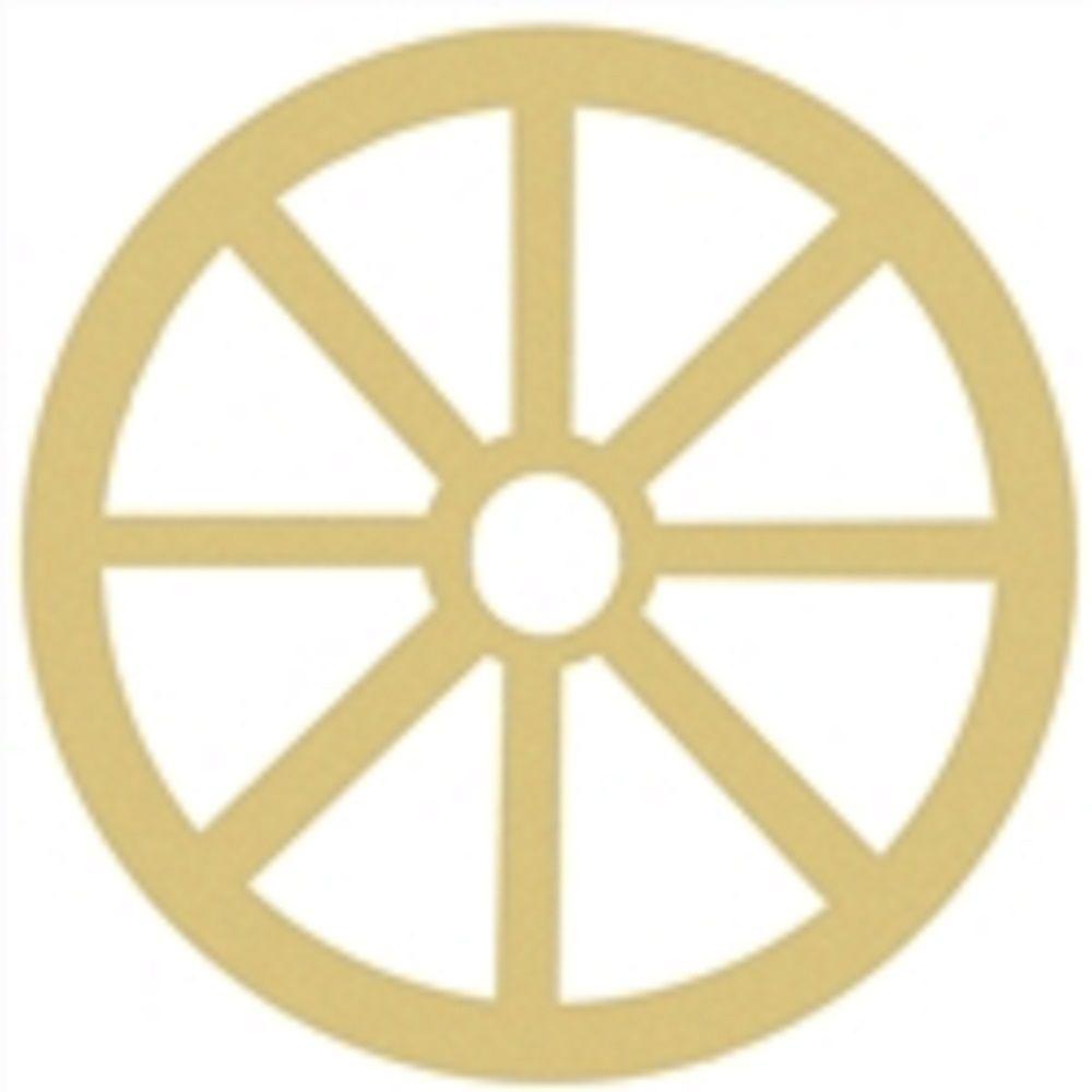 Basic Shape Wagon Wheel MDF Cutout Rustic Farmhouse Decor - Unfinished For DIY