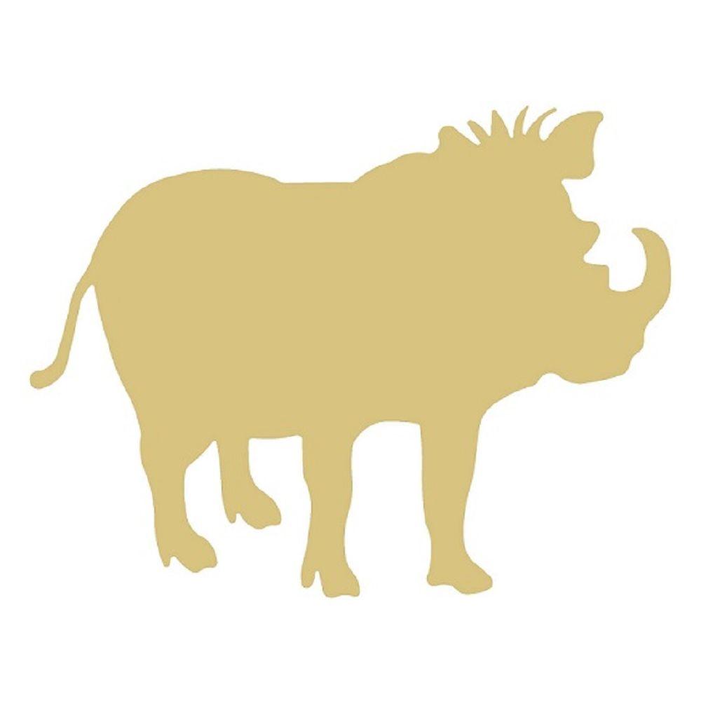 Basic Shape Warthog Silhouette MDF Cutout - Unfinished For DIY
