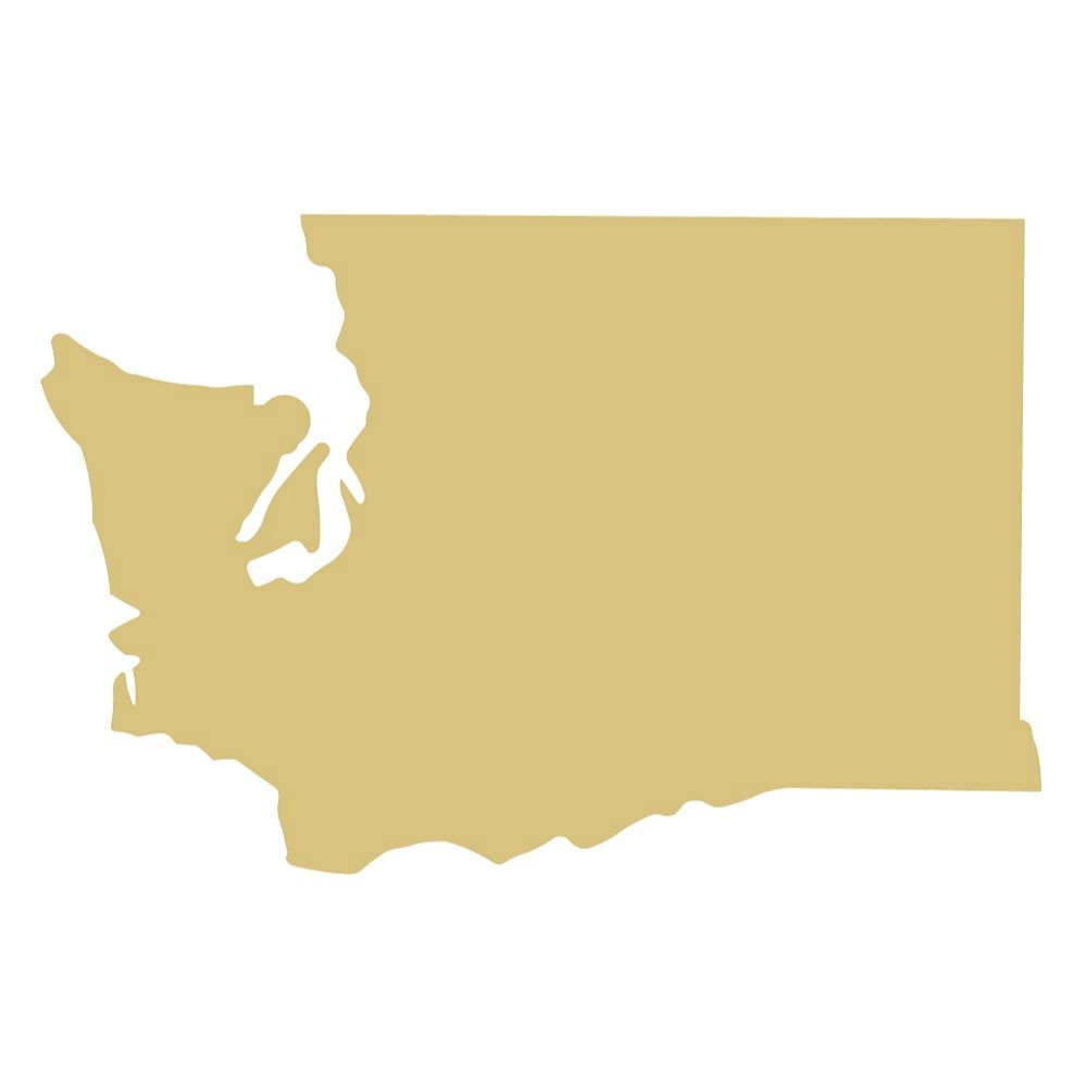 Basic Shape Washington MDF Cutout State Silhouette - Unfinished For DIY