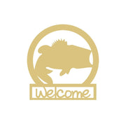 Basic Shape Round MDF Cutout Welcome Bass Sign - Unfinished For DIY