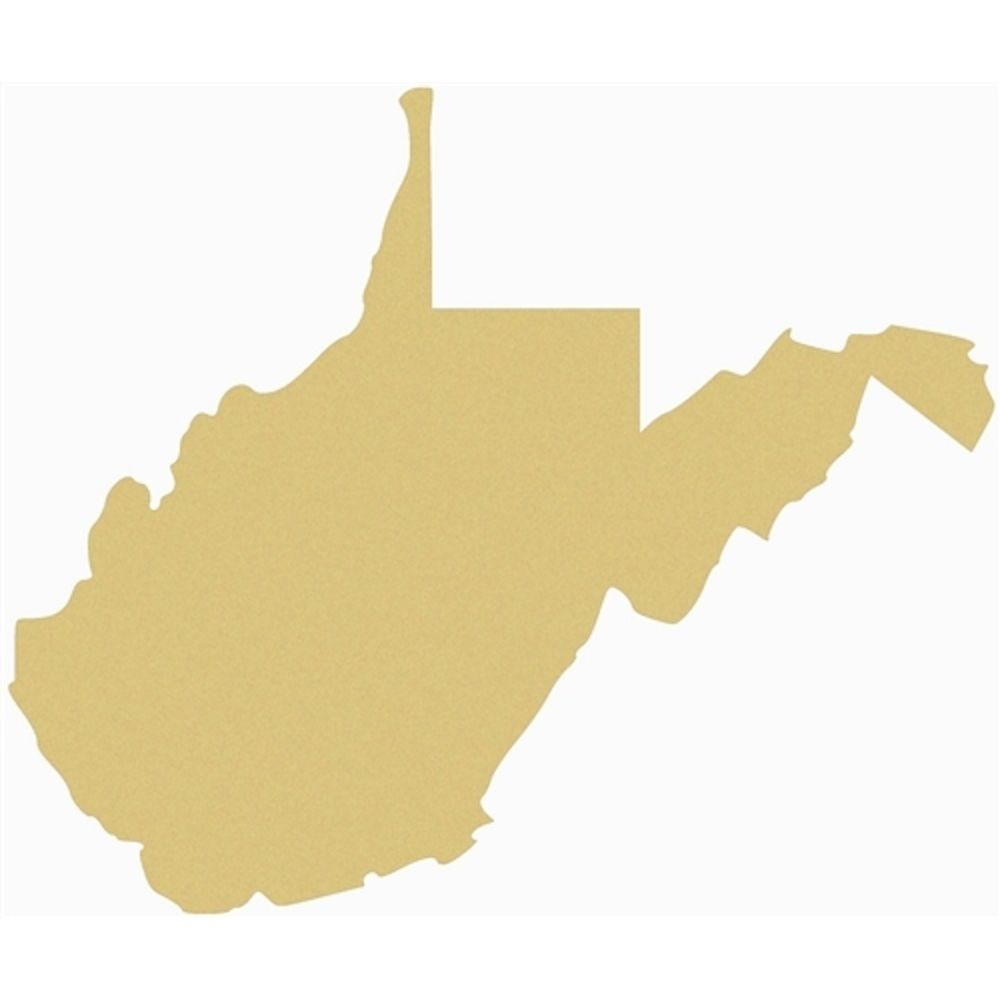 Basic Shape West Virginia MDF Cutout State Silhouette - Unfinished For DIY