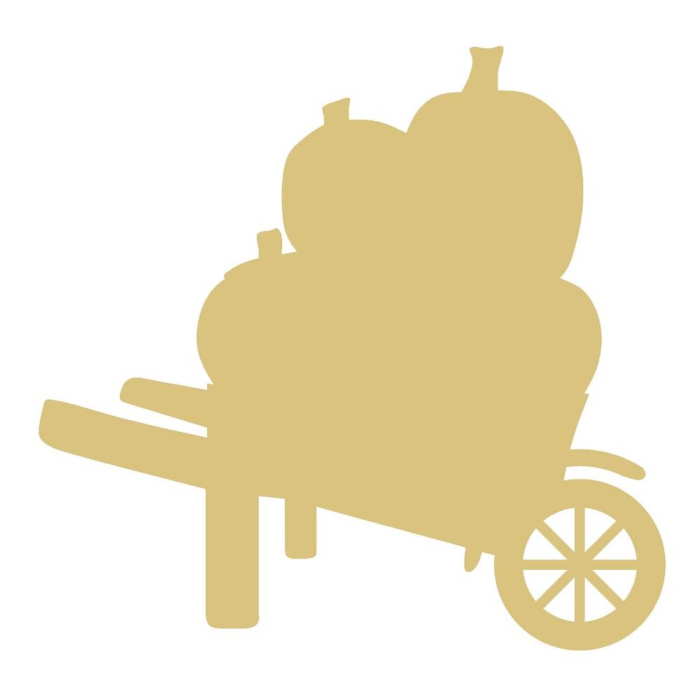 Basic Shape Wheelbarrow MDF Cutout Pumpkins Silhouette - Unfinished For DIY